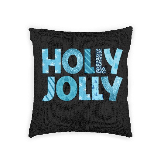 Holly Jolly season sublimation Woven Pillows