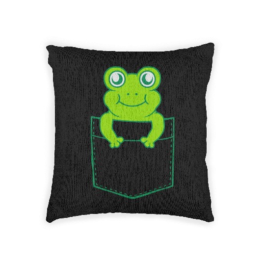 Woven Pillows pocket small cute frog