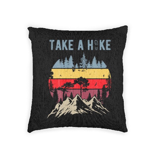 Hiking Nature Hike Hiker Outdoor Funny Take a Hike Woven Pillows