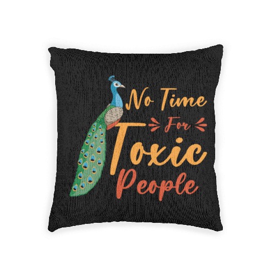 Peacock Positivity Peacock Fan Toxic People Nature Woven Pillows