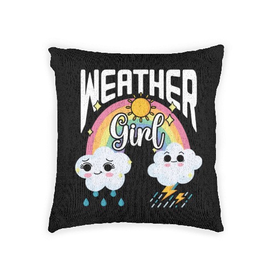 Weather Girl Meteorologist Meteorology Storm Woven Pillows