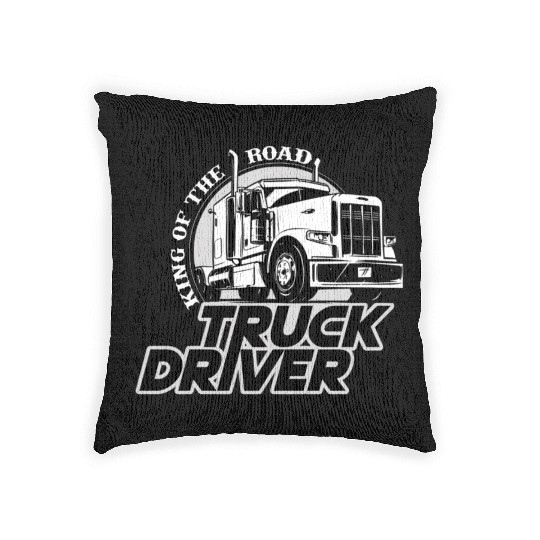 Truck driver, King of the road Woven Pillows