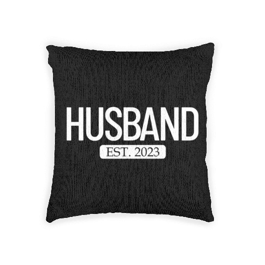 Husband Est. 2023 Matching Couple Newlywed Married Woven Pillows
