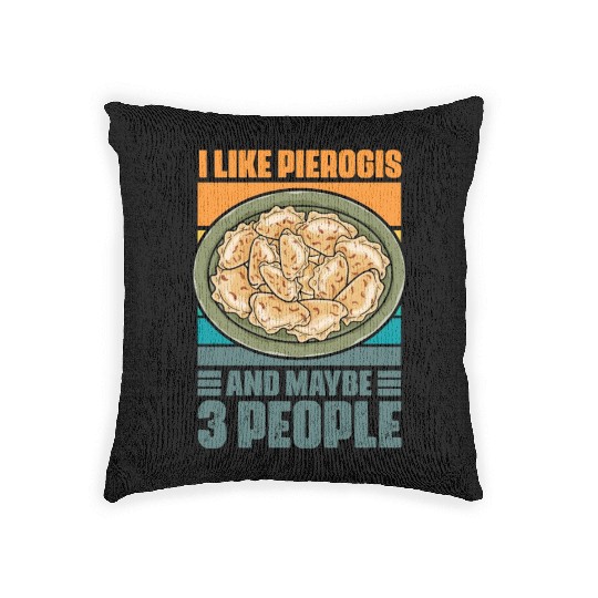 Retro Vintage Polish Cuisine Humor For Pierogi Woven Pillows