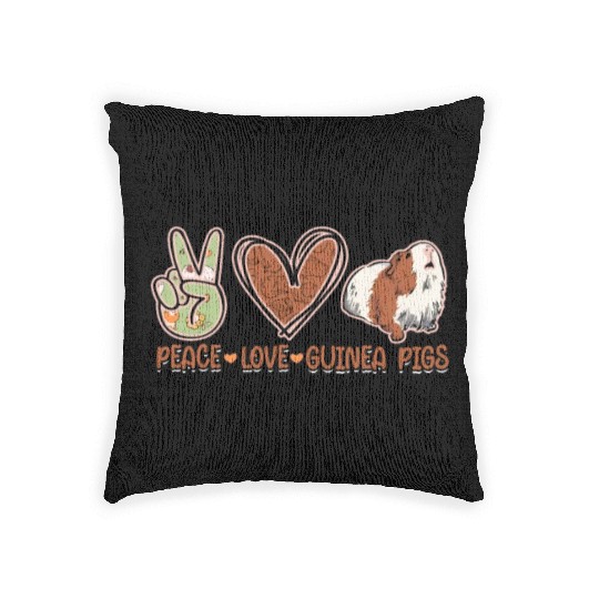 Peace Love Guinea Pigs - guinea Woven Pillows