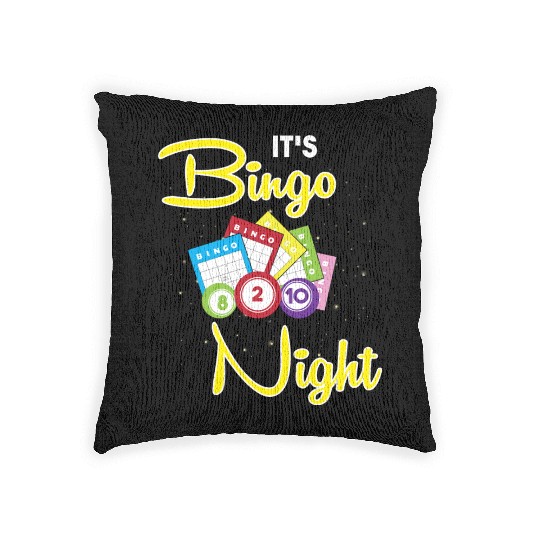 Bingo Caller Gambler Bingo Player Its Bingo Night Woven Pillows
