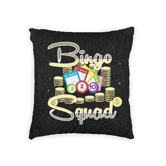Bingo Card Game Bingo Squad For Women Woven Pillows