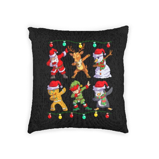 Christmas Kids Boys Men Dabbing Santa Elf Deer Woven Pillows