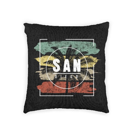 San Diego California Vacation Souvenir Woven Pillows