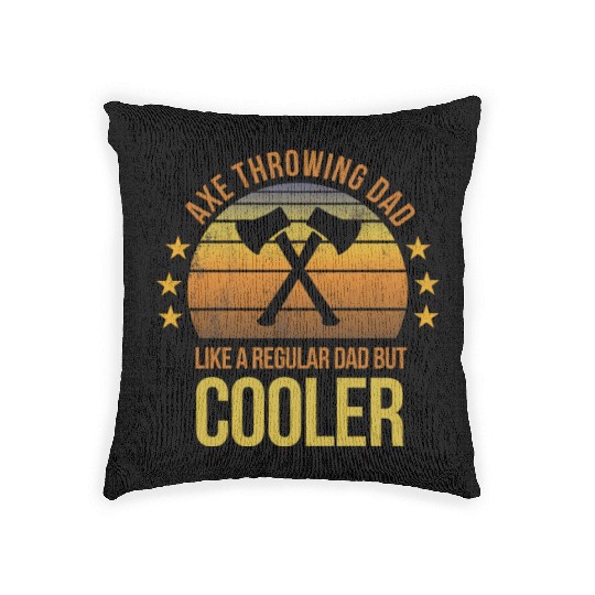 Funny Axe Throwing Dad Cool Fathers Day Gift Woven Pillows
