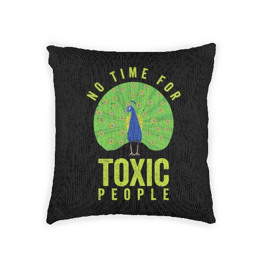 Peacock Positivity Peacock Fan Toxic People Nature Woven Pillows