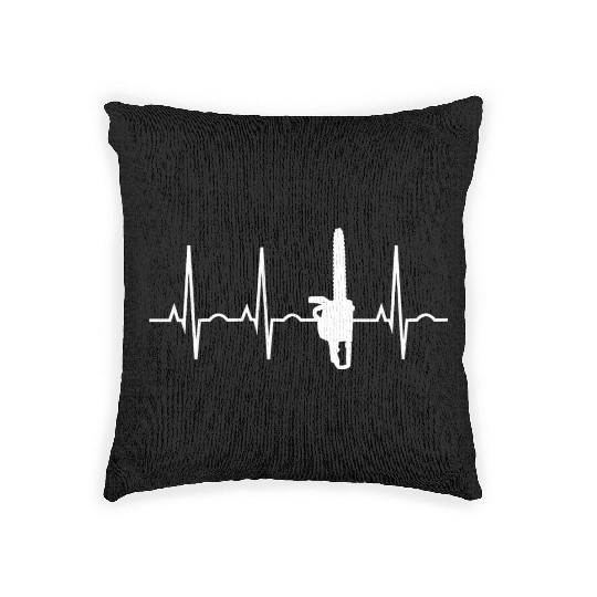 Lumberjack Chainsaw Heartbeat Arborist Woven Pillows