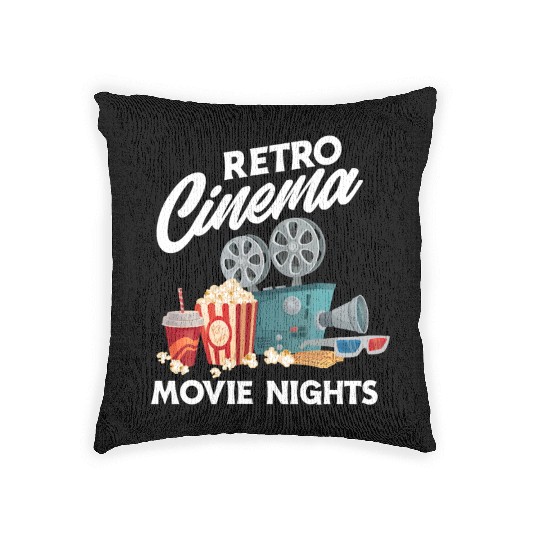 Retro Film Movie Lover Movie Fan Woven Pillows