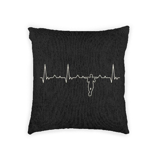 Cross Training Pull Up. Heart. Love. EKG. Pulse. Woven Pillows