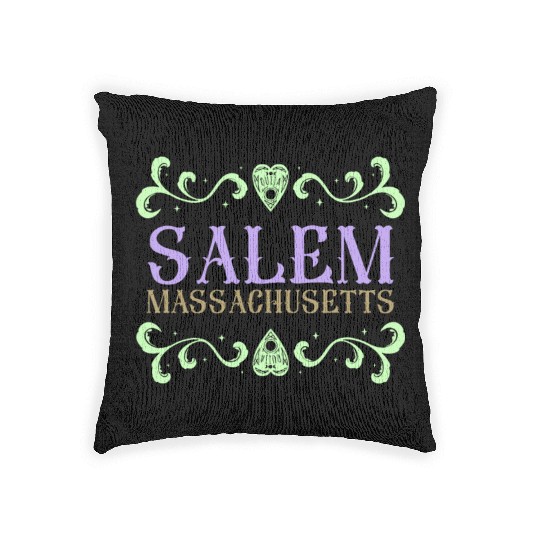 Salem Massachusetts Ouija Love Woven Pillows