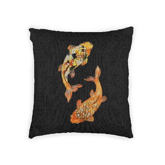 Aesthetic Japanese Koi Fish Nishikigoi Woven Pillows