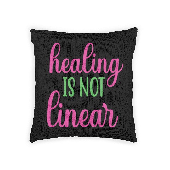 Healing-is-not-linear Mental Health Matter Woven Pillows