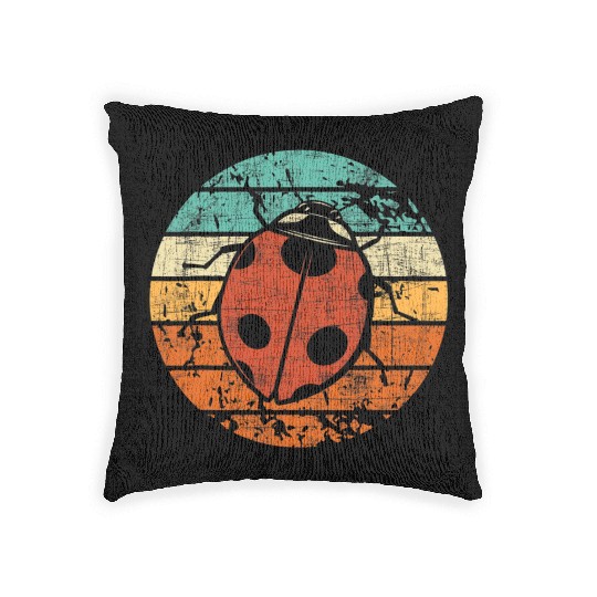 Retro Vintage Ladybug Animal Insect Lover Ladybird Woven Pillows