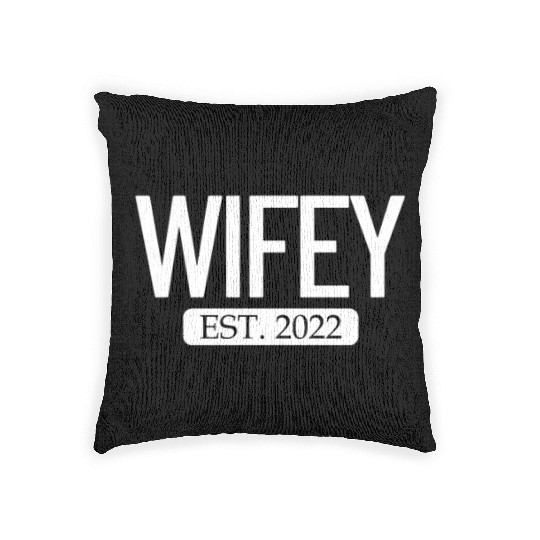 Wifey Est. 2022 Matching Couple Newlywed Marriedwi Woven Pillows