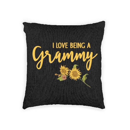 I Love Being A Grammy Floral Grandma Mothers Day Woven Pillows