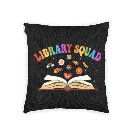 Library Squad Librarian Bookworm Book Lover Woven Pillows