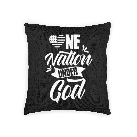 One Nation Under God America USA American US Woven Pillows