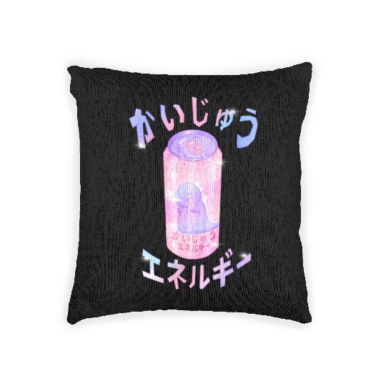 Kaiju Energy Drink | Funny Monster Japanese Art Woven Pillows