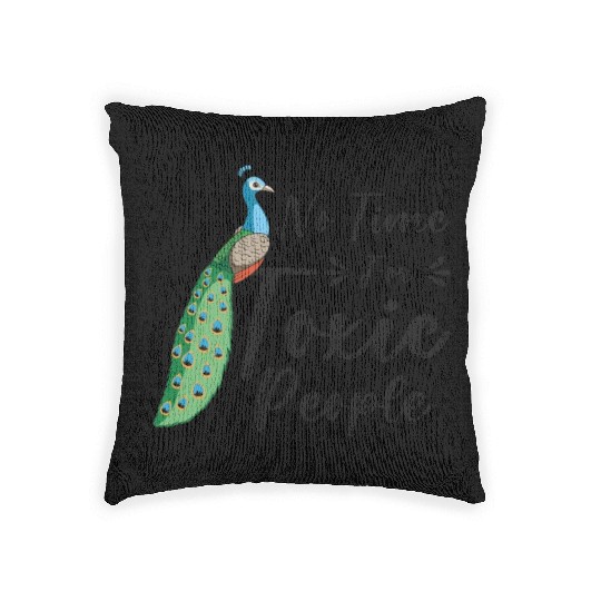 Peacock Positivity Peacock Fan Toxic People Nature Woven Pillows