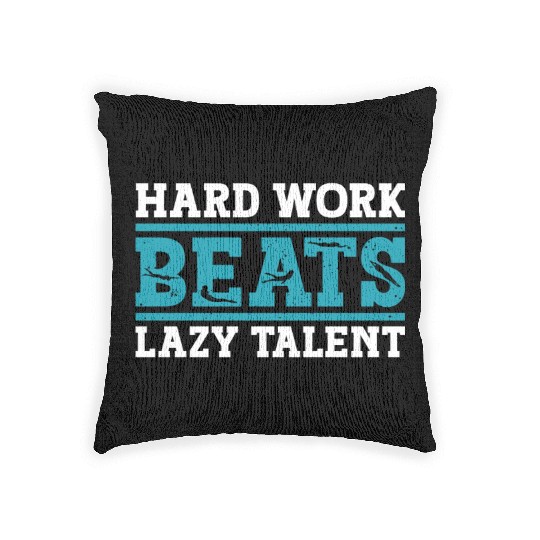 Swimmer Swimming Hard Work Beats Lazy Talent Woven Pillows