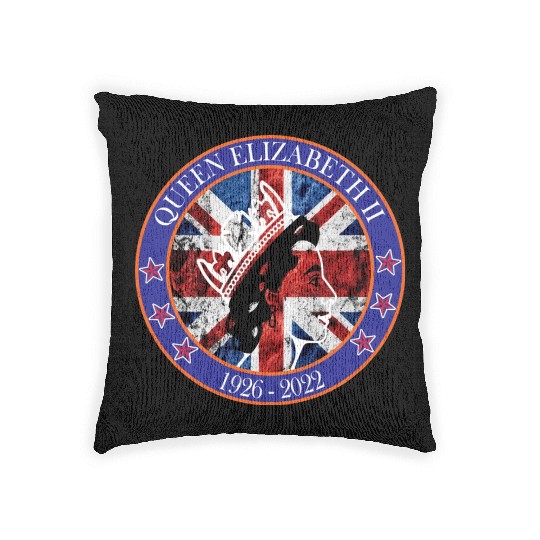 ''queen elizabeth Woven Pillows rest in peace elizabeth sh