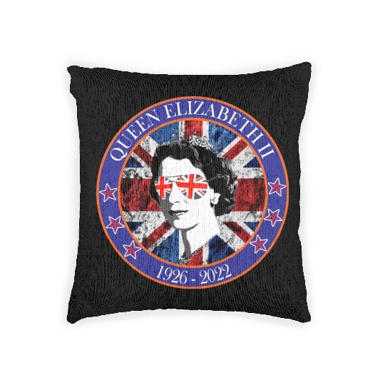 ''queen elizabeth Woven Pillows rest in peace elizabeth sh