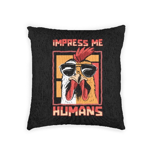 Rooster Cock Sunglasses Woven Pillows