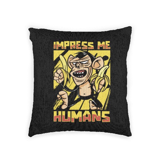 Monkey Banana Woven Pillows