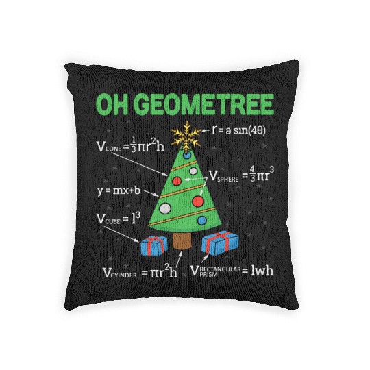 Funny Math Geometry Christmas Tree Teacher Woven Pillows