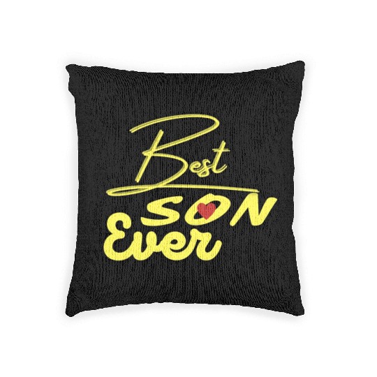 Best Son Ever Neon Sign Design Woven Pillows