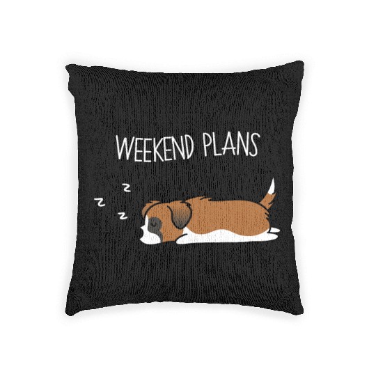 Weekend Plans Saint Bernard Woven Pillows