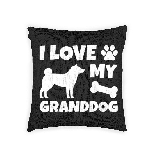 I Love My Granddog Shiba Inu Woven Pillows