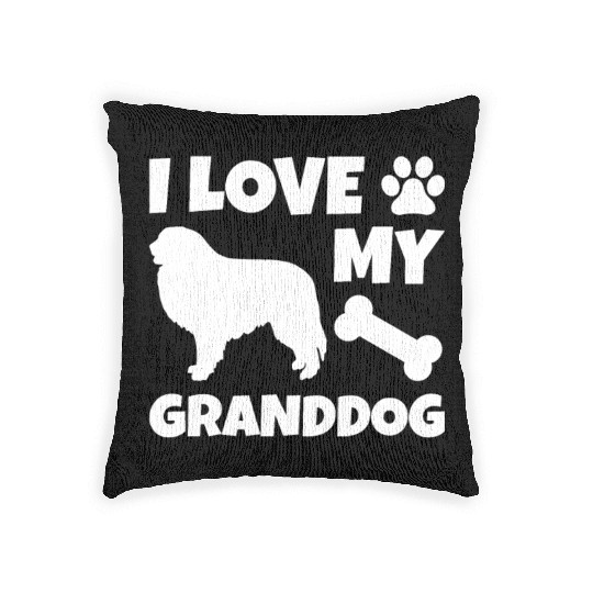 I Love My Granddog Great Pyrenees Woven Pillows