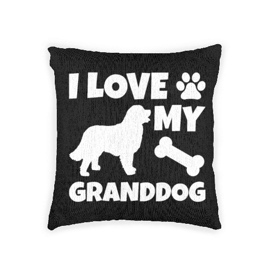 I Love My Granddog Bernese Mountain Dog Woven Pillows