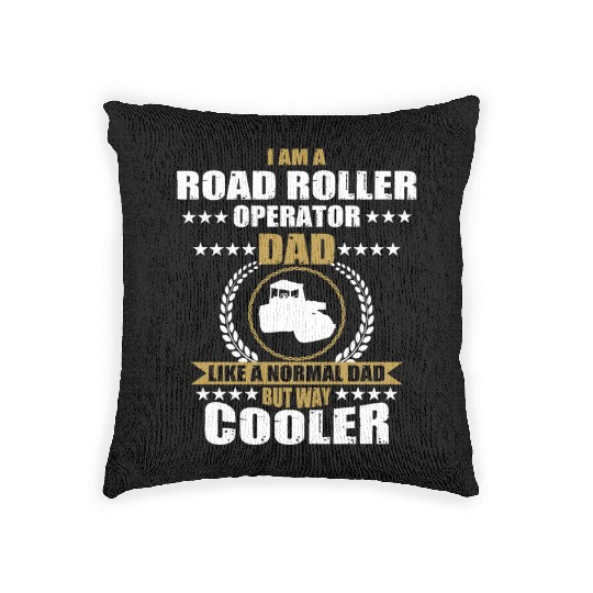 Road Roller Operator Dad Woven Pillows