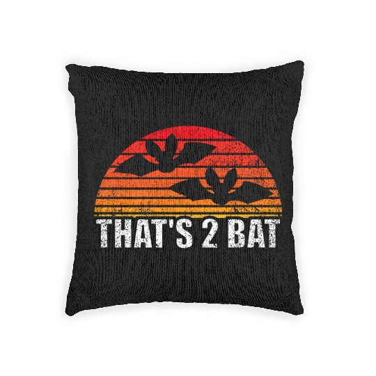 That's 2 Bat, Halloween Bat Pun Woven Pillows