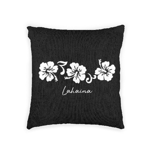 Lahaina Maui Hawaii Hibiscus Flower Woven Pillows