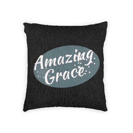 Amazing Grace Christian design Woven Pillows