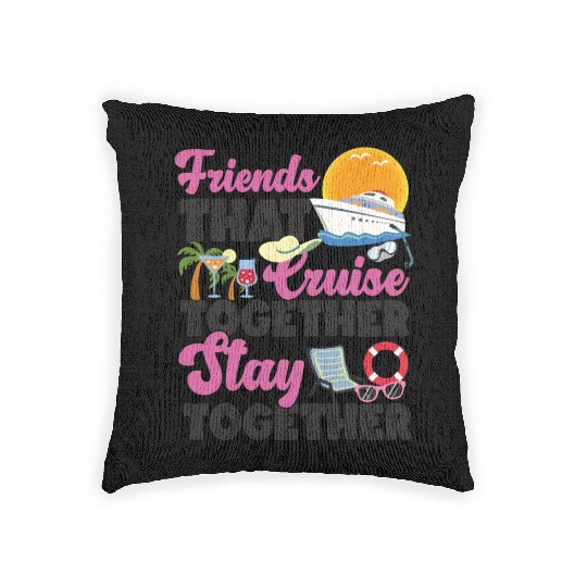 Cruise Ship Vacation Friends Woven Pillows