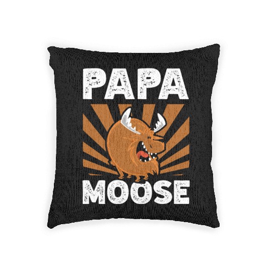 Papa Moose Wildlife Animal Alces Deer Fathers Day Woven Pillows