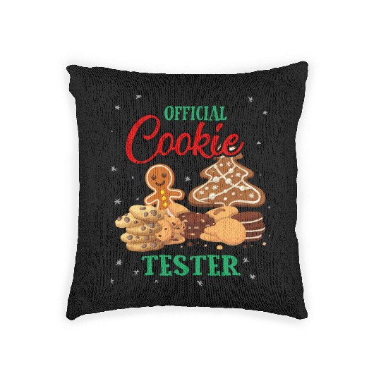 Official Cookie Taster Christmas Cute Holiday Woven Pillows