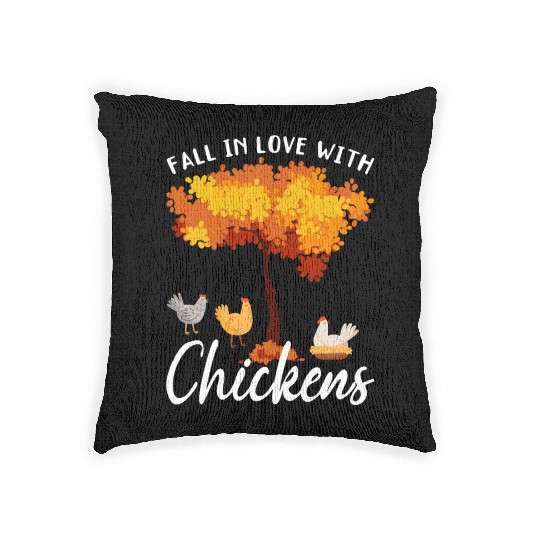 Fall Women Autumn Chicken Lover Woven Pillows