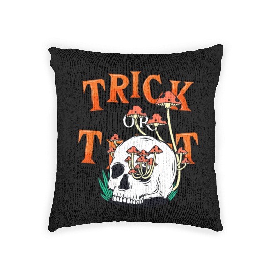 Trick or Treat People With Kindness Skeleton Hallo Woven Pillows