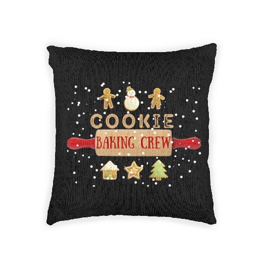 Christmas Gingerbread Baking Graphic Woven Pillows