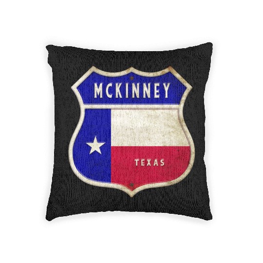McKinney Texas Crest Flag Design Woven Pillows